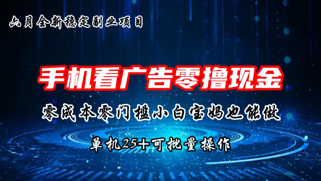 六月新项目，单机撸现金，单机20+，零成本零门槛，可批量操作-星辰源码网