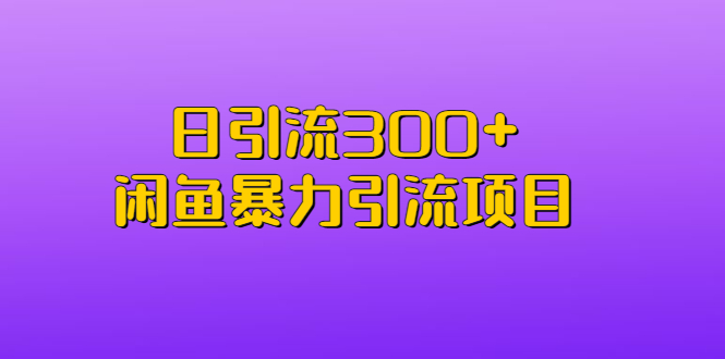 日引流300+闲鱼暴力引流项目-星辰源码网