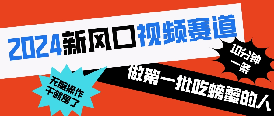 2024新风口视频赛道 做第一批吃螃蟹的人 10分钟一条原创视频 小白无脑操作1-星辰源码网