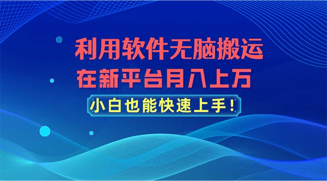 利用软件无脑搬运，在新平台月入上万，小白也能快速上手-星辰源码网