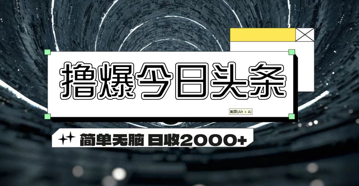 撸爆今日头条 简单无脑操作 日收2000+-星辰源码网