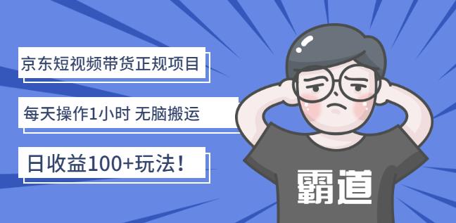 京东短视频带货正规项目：每天操作1小时无脑搬运日收益100+玩法！￼-星辰源码网