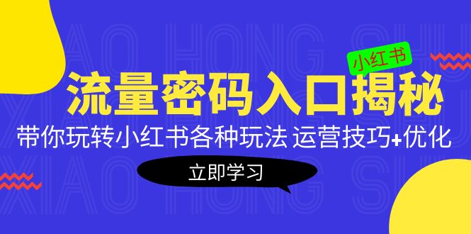 小红书流量密码入口揭秘：带你玩转小红书各种玩法 运营技巧+优化！-星辰源码网