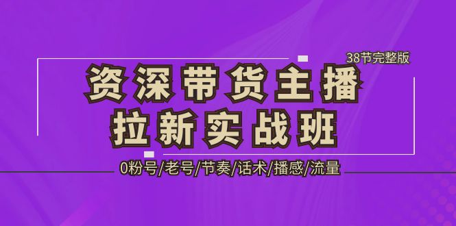 资深·带货主播拉新实战班，0粉号/老号/节奏/话术/播感/流量-38节完整版-星辰源码网