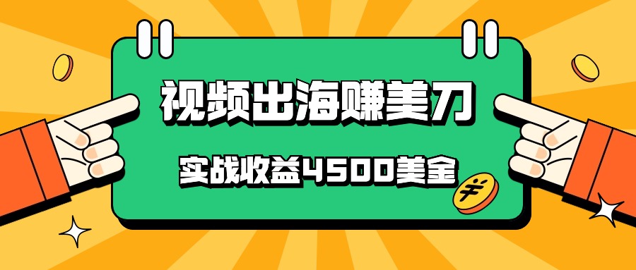 国内爆款视频出海赚美刀，实战收益4500美金，批量无脑搬运，无需经验直接上手-星辰源码网