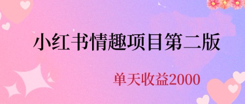 最近爆火小红书情趣项目第二版，每天2000+-星辰源码网