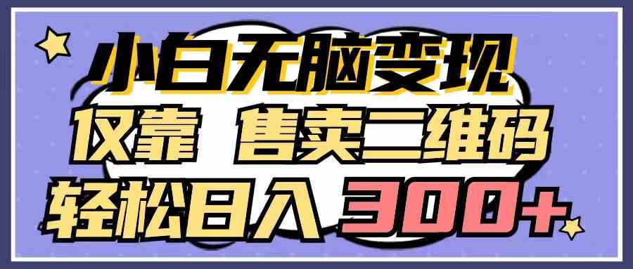 （9637期）小白无脑变现，仅靠售卖二维码，轻松日入300+-星辰源码网