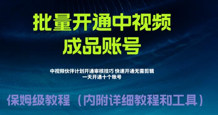 外面收费1980暴力开通中视频计划教程，附 快速通过中视频伙伴计划的办法-星辰源码网