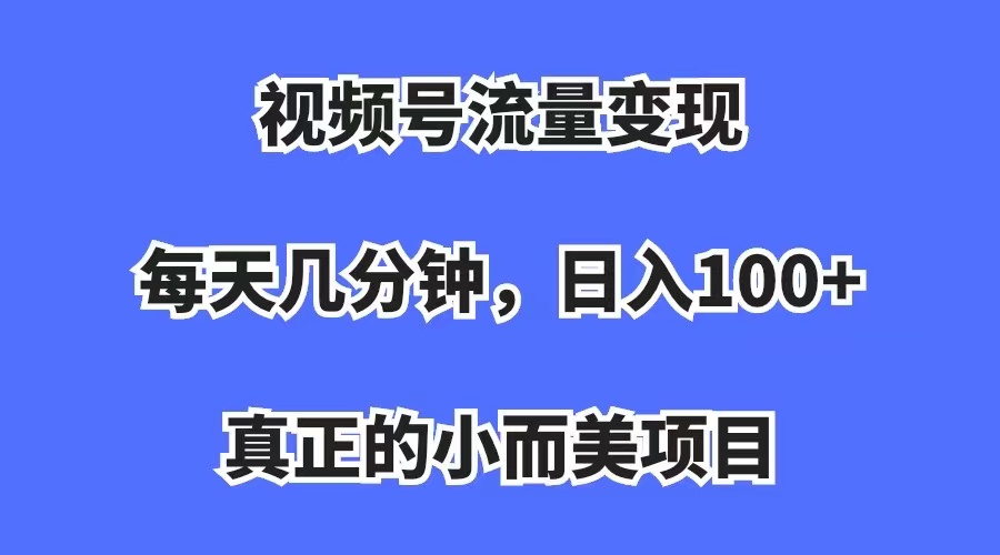 视频号流量变现，每天几分钟，收入100+，真正的小而美项目-星辰源码网