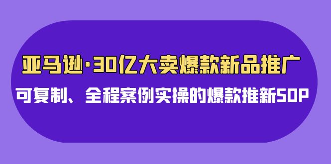 亚马逊30亿大卖爆款新品推广，可复制、全程案例实操的爆款推新SOP-星辰源码网