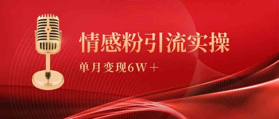 （9473期）单月变现6w+，情感粉引流变现实操课-星辰源码网