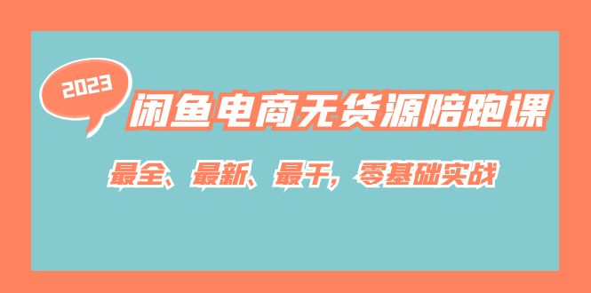 闲鱼电商无货源陪跑课，最全、最新、最干，零基础实战！-星辰源码网