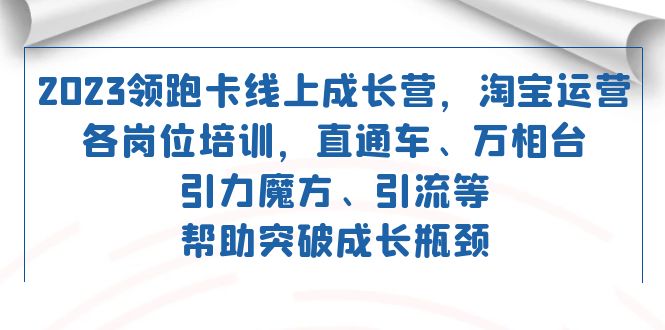 2023领跑·卡 线上成长营 淘宝运营各岗位培训 直通车 万相台 引力魔方 引流-星辰源码网