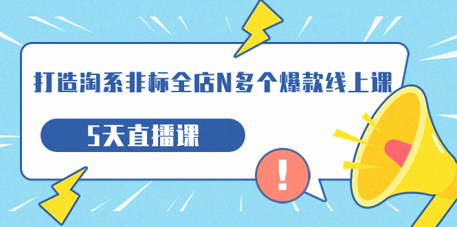 打造-淘系-非标全店N多个爆款线上课，5天直播课（19期）-星辰源码网