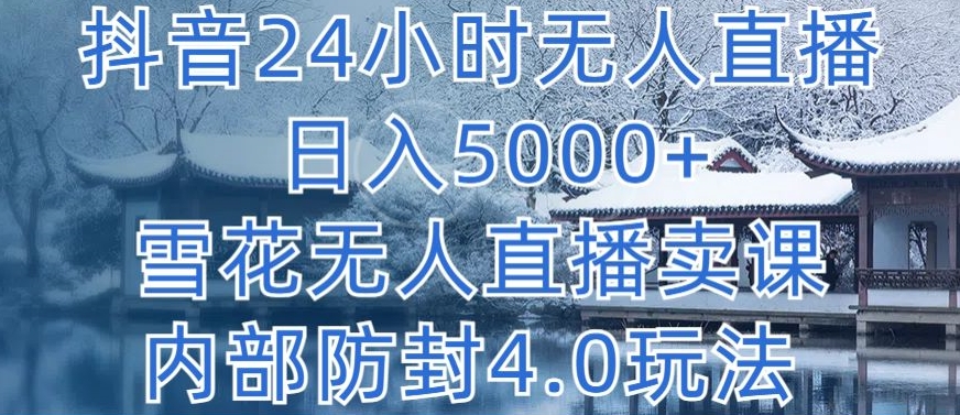 抖音24小时无人直播 日入5000+，雪花无人直播卖课，内部防封4.0玩法-星辰源码网