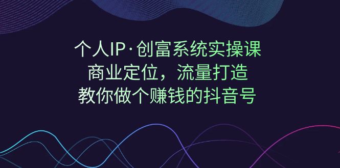 个人IP·创富系统实操课：商业定位，流量打造，教你做个赚钱的抖音号-星辰源码网