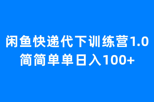 闲鱼快递代下训练营1.0，简简单单日入100+-星辰源码网