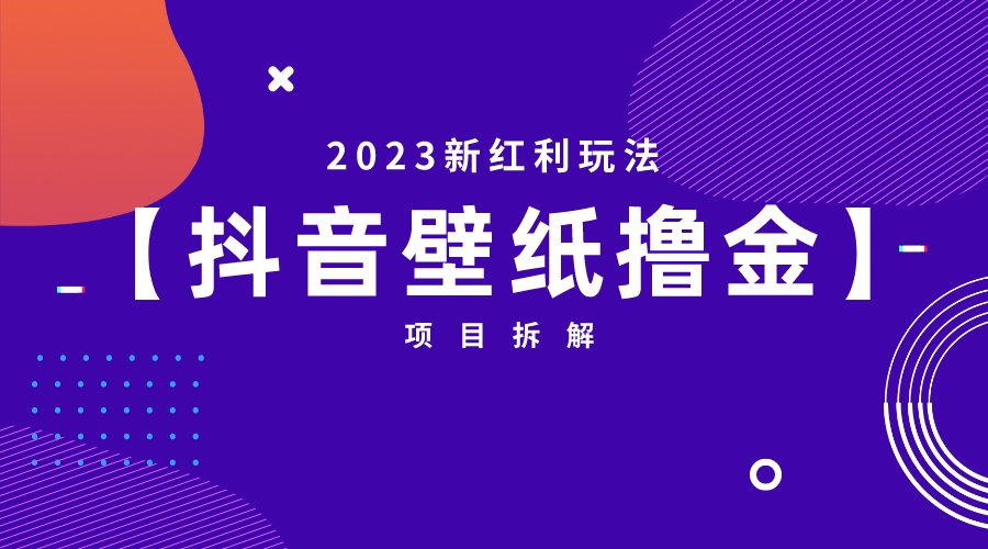 2023新红利玩法：抖音壁纸撸金项目-星辰源码网