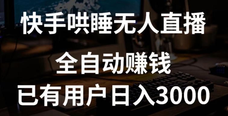 快手哄睡无人直播+独家挂载技术，已有用户日入3000+【赚钱流程+直播素材】-星辰源码网