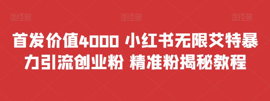 首发价值4000 小红书无限艾特暴力引流创业粉 精准粉揭秘教程-星辰源码网