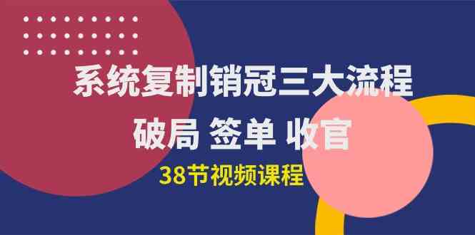 （10171期）系统复制 销冠三大流程，破局 签单 收官（38节视频课）-星辰源码网