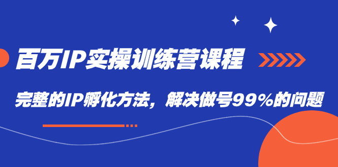 百万IP实战训练营课程，完整的IP孵化方法，解决做号99%的问题-星辰源码网