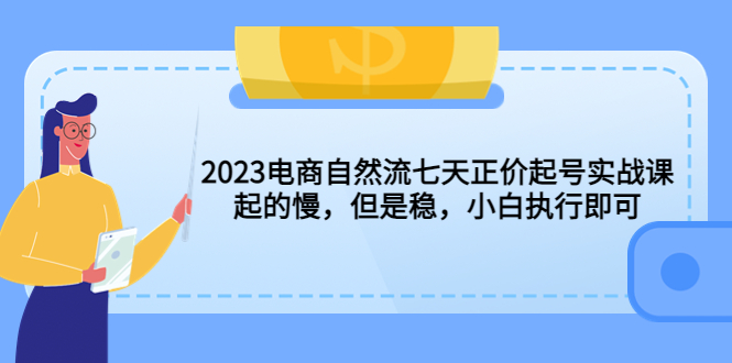 2023电商自然流七天正价起号实战课：起的慢，但是稳，小白执行即可！-星辰源码网